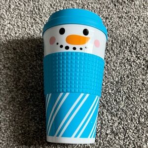 NWT - Snowman Travel Mug with Blue Lid